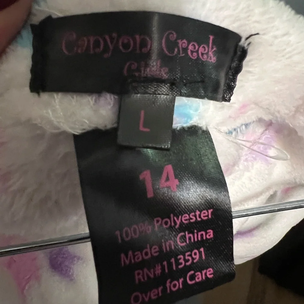 Canyon Creek White Plush Star Pajama Pants Pink, Purple & Blue Preloved